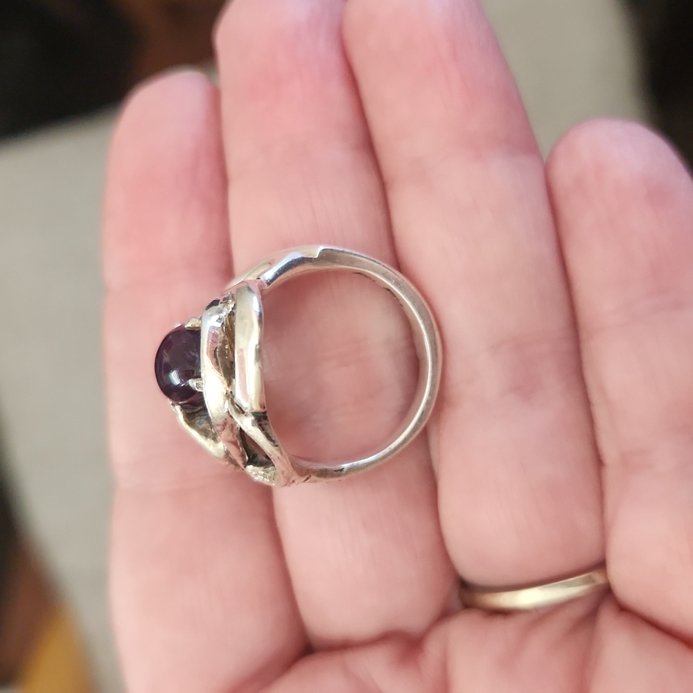 OOAK Amethyst Artisan ring/sterling silver FIRM PRICE - Picture 4 of 10